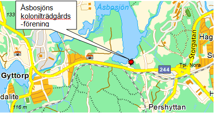 Karta hitta Åsbosjöns koloniträgårdsförening